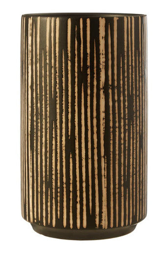 Kiso Large Black and Cream Finish Vase