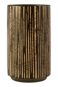 Kiso Large Black and Cream Finish Vase