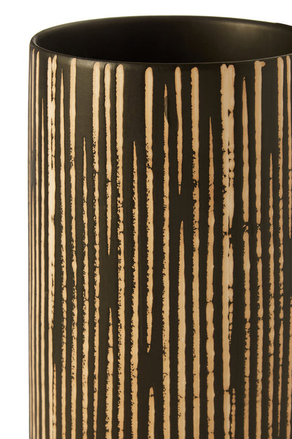 Kiso Large Black and Cream Finish Vase