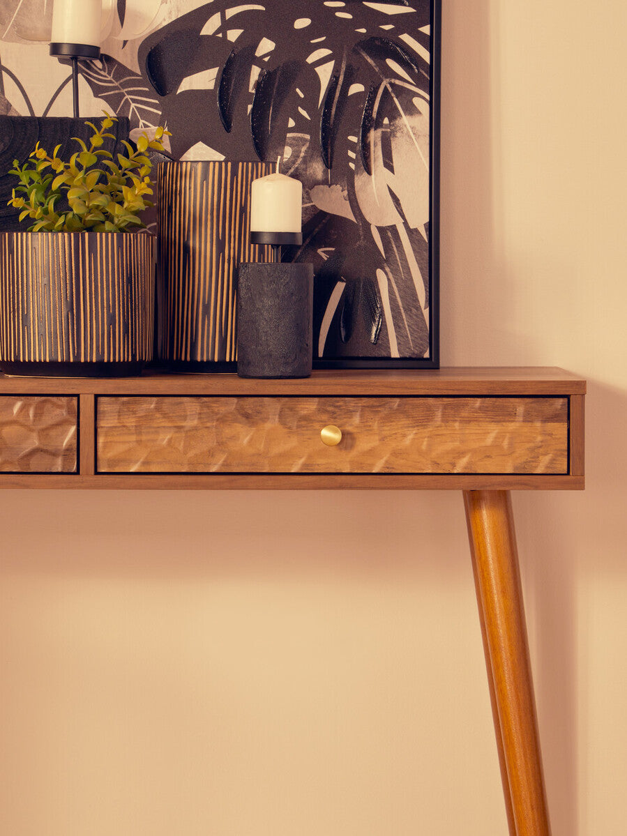 Kiso Large Black and Cream Finish Vase