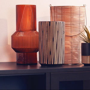 Kiso Large Black and Cream Finish Vase