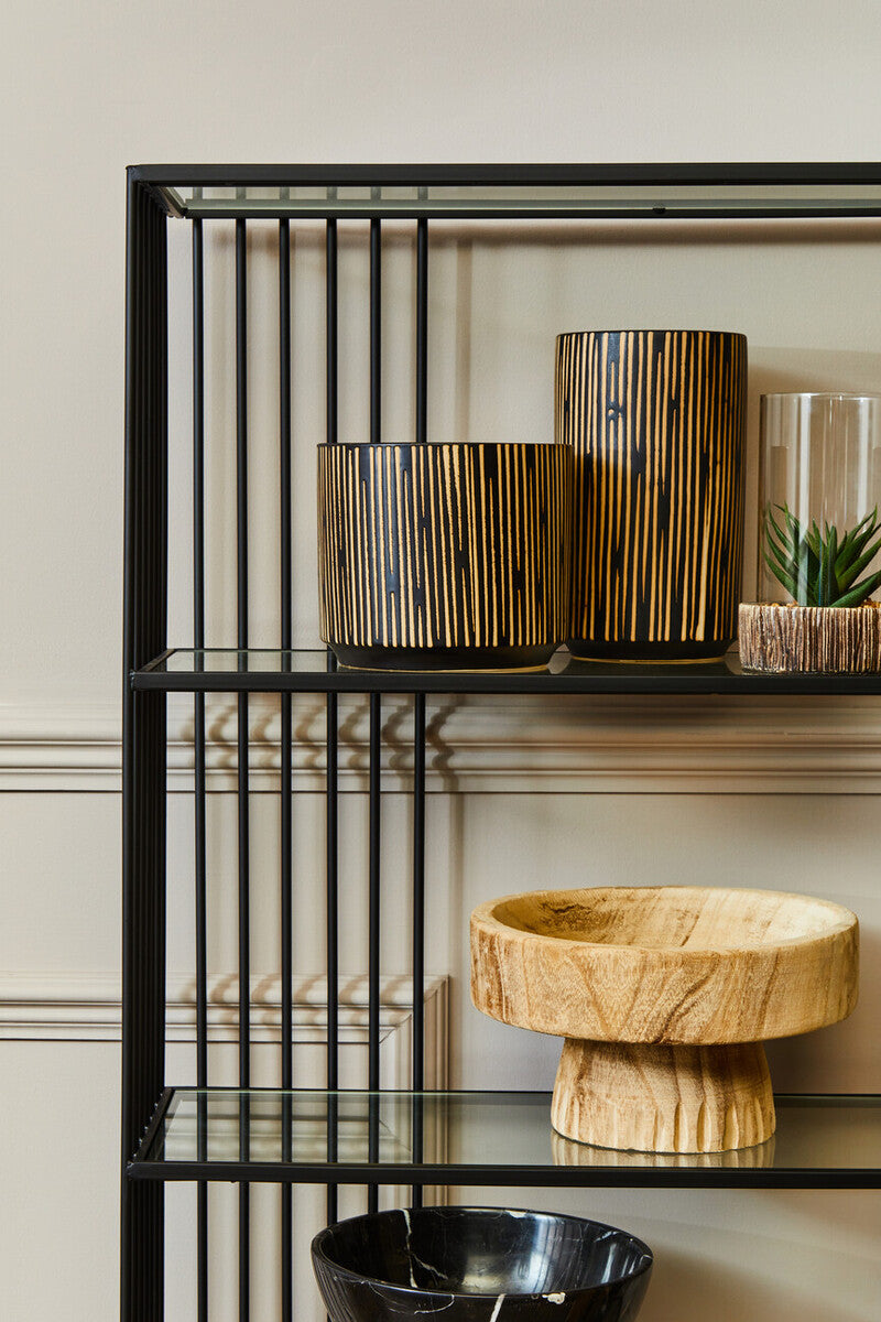 Kiso Small Black and Cream Finish Planter