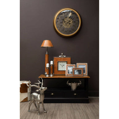 Large Nickel Finish Floor Standing Stag