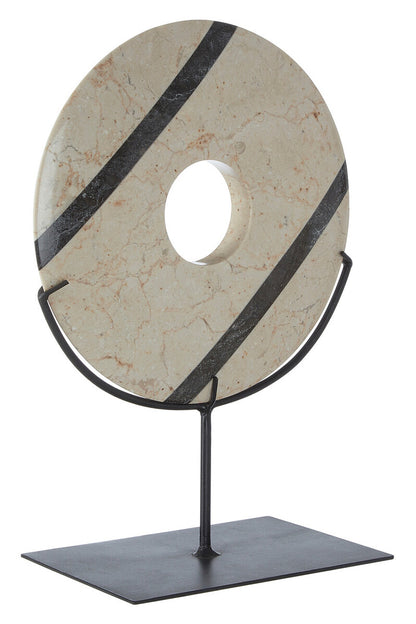 Sura Cream and Black Marble Sculpture