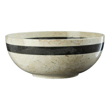 Sura Cream and Black Marble Bowl