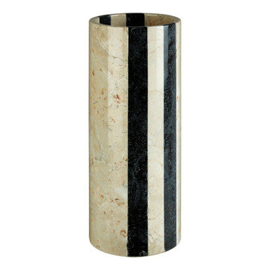 Sura Cream And Black Large Marble Vase