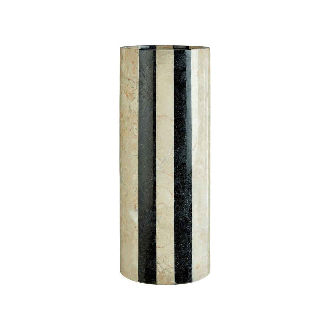 Sura Cream and Black Large Marble Vase