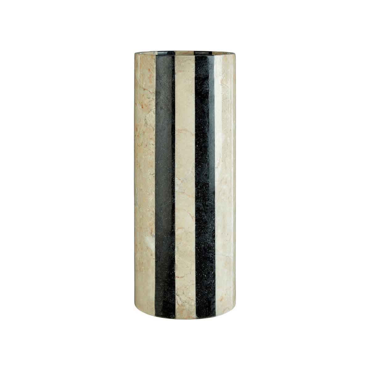 Sura Cream and Black Large Marble Vase