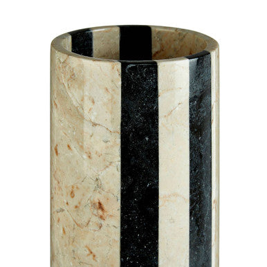 Sura Cream And Black Large Marble Vase