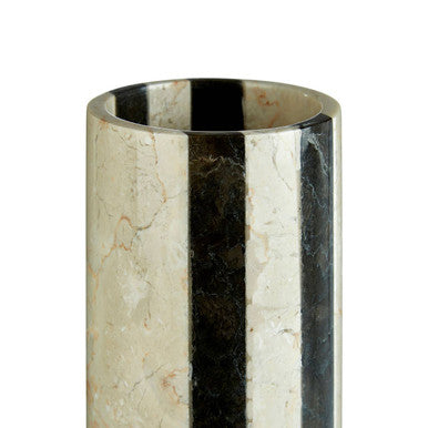 Sura Cream And Black Small Marble Vase