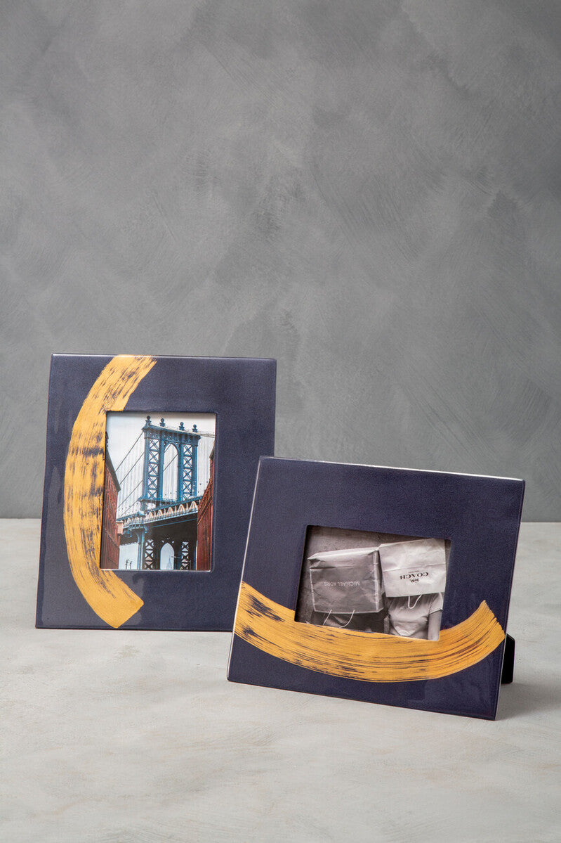Alma Blue and Gold Large Photo Frame - Image 4