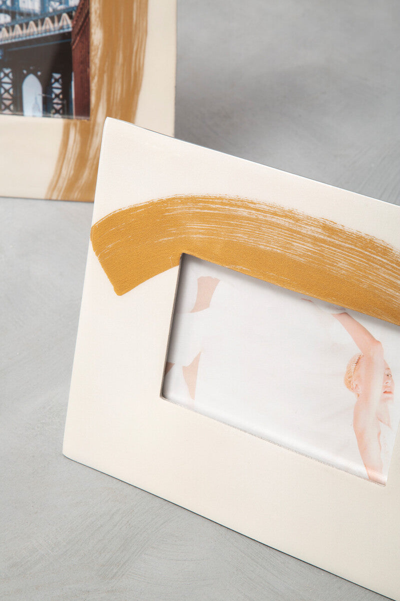 Alma White And Gold Small Photo Frame - Image 4