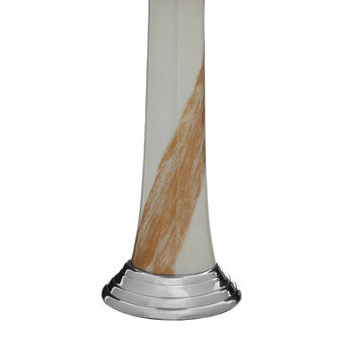 Alma White And Gold Candle Holder