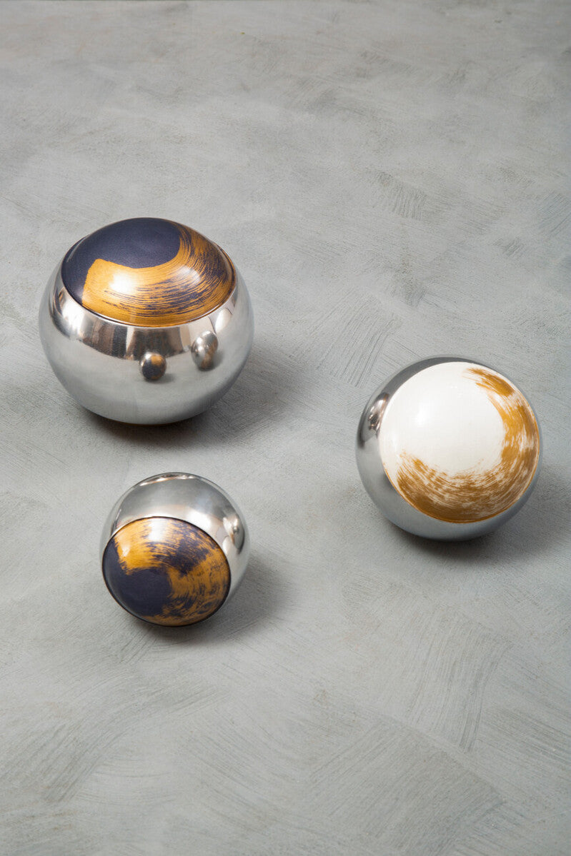 Alma Set Of 3 Deco Brushstroke Balls