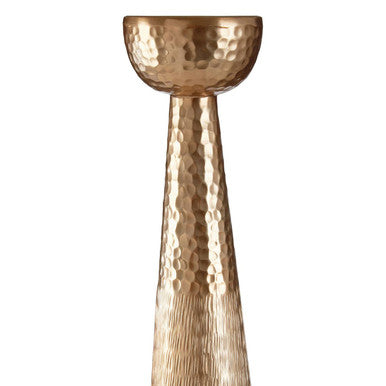 Solis Gold Finish Pillar Candle Holder