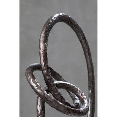 Nexus Round Rough Bronze Sculpture - Image 7