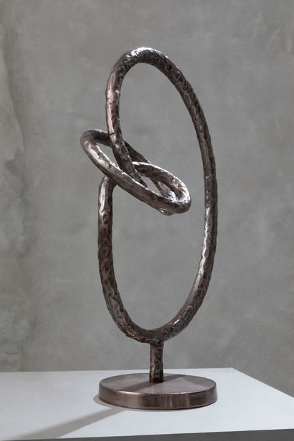Nexus Round Rough Bronze Sculpture - Image 3