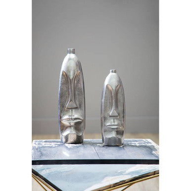 Viso Small Silver Finish Tall Vase