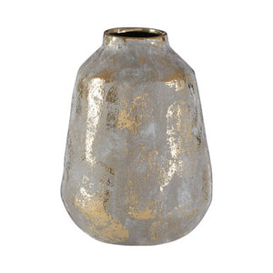 Orvena Medium Grey and Gold Ceramic Vase