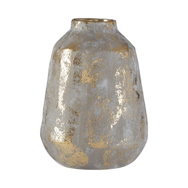 Orvena Medium Grey and Gold Ceramic Vase - Image 6