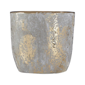 Orvena Small Grey and Gold Ceramic Planter