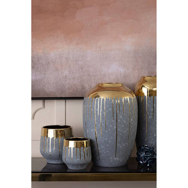 Cyrus Grey and Gold Small Vase - Image 7