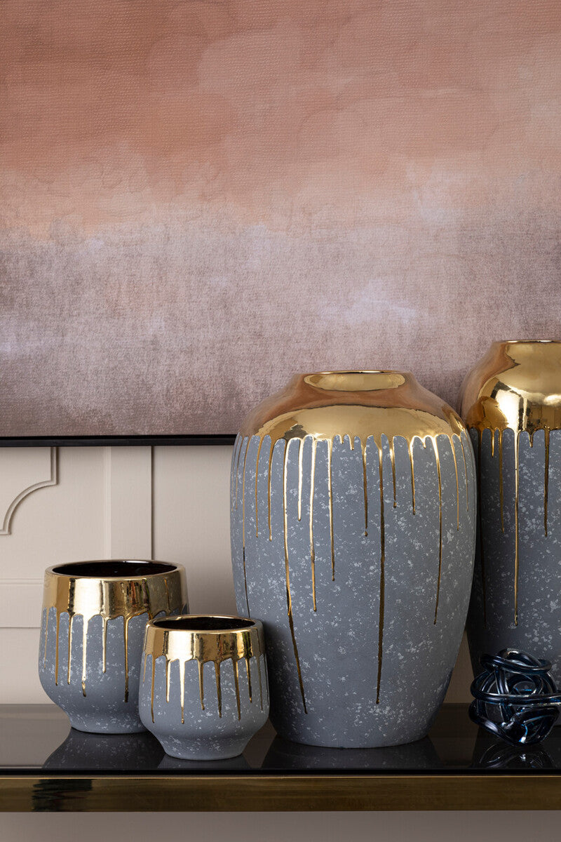 Cyrus Grey and Gold Large Vase - Image 10
