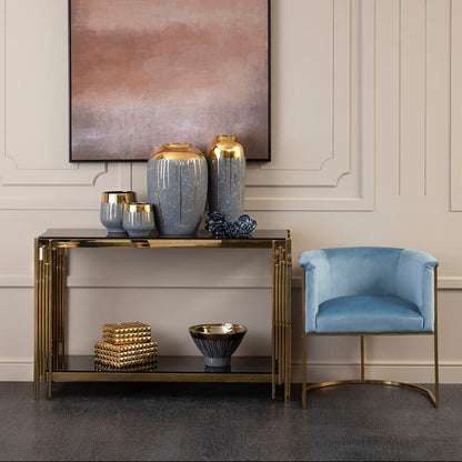 Cyrus Grey and Gold Small Vase