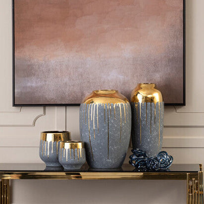 Cyrus Grey and Gold Large Vase - Image 9