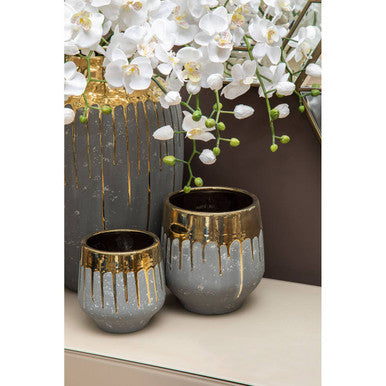 Cyrus Grey and Gold Small Vase - Image 8