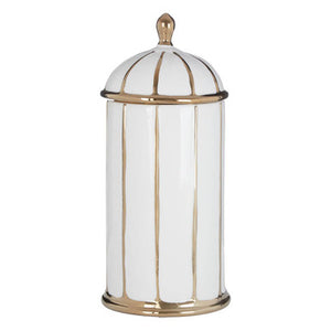 Coletta Large White and Gold Ceramic Jar