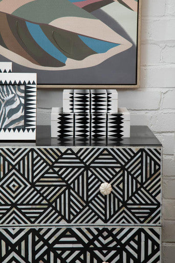 Issey Black And White Trinket Boxes