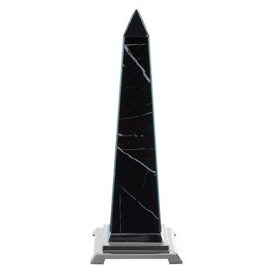 Black marble obelisk on a white background