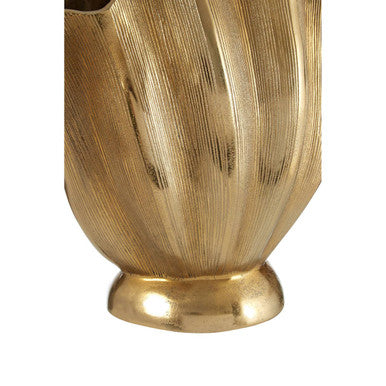 Estrella Large Gold Finish Fluted Vase - Image 9