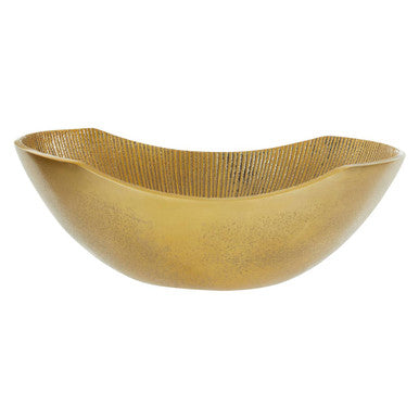 Gold decorative bowl on a white background