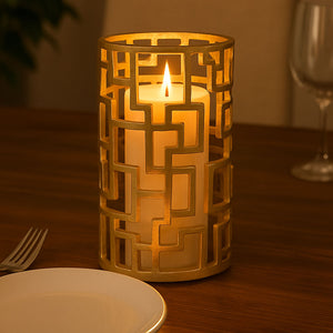 Delphi Small Gold Finish Candle Holder