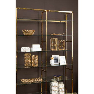 Delphi Small Candle Holder in Gold Finish