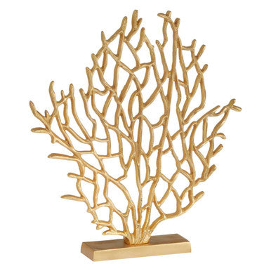 Prato Small Gold Finish Coral Sculpture
