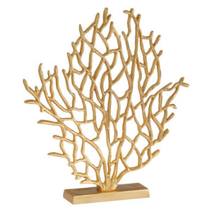 Prato Small Gold Finish Coral Sculpture
