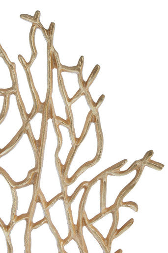 Prato Small Gold Finish Coral Sculpture - Image 7