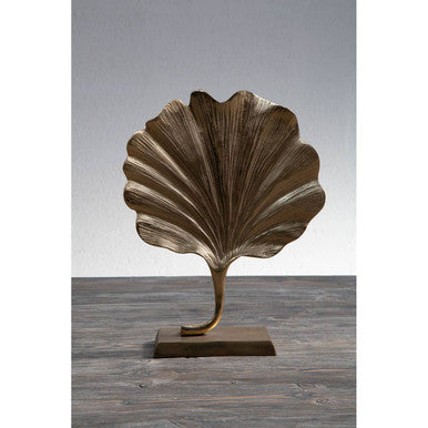 Prato Gold Finish Ginkgo Leaf Sculpture