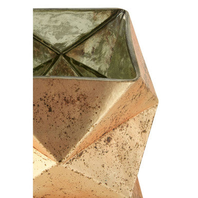 Rambia Small Gold Finish Glass Candle Holder