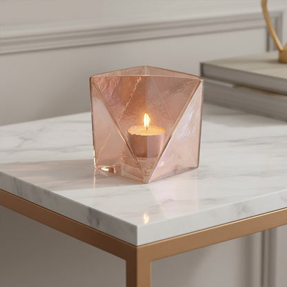 Rambia Small Pink Glass Candle Holder
