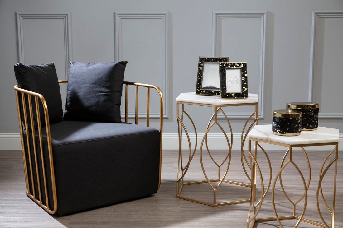 Bowerbird Small Gold And Black Hair on Leather Trinket Box