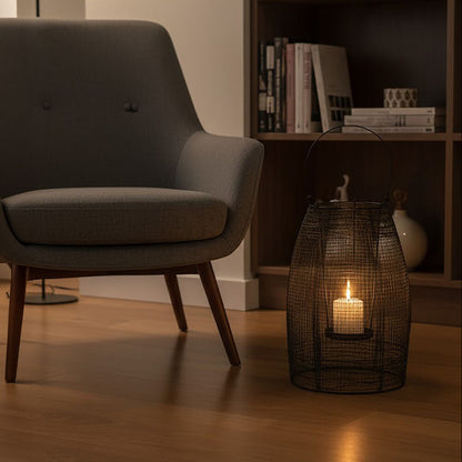 Trento Black Finish Small Lantern