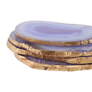 Bowerbird Agata Blue And Gold Coasters