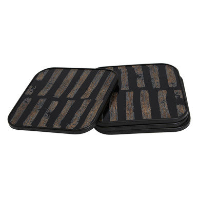 Celina Set Of Four Square Black and Gold Coasters