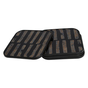 Celina Set Of Four Square Black and Gold Coasters