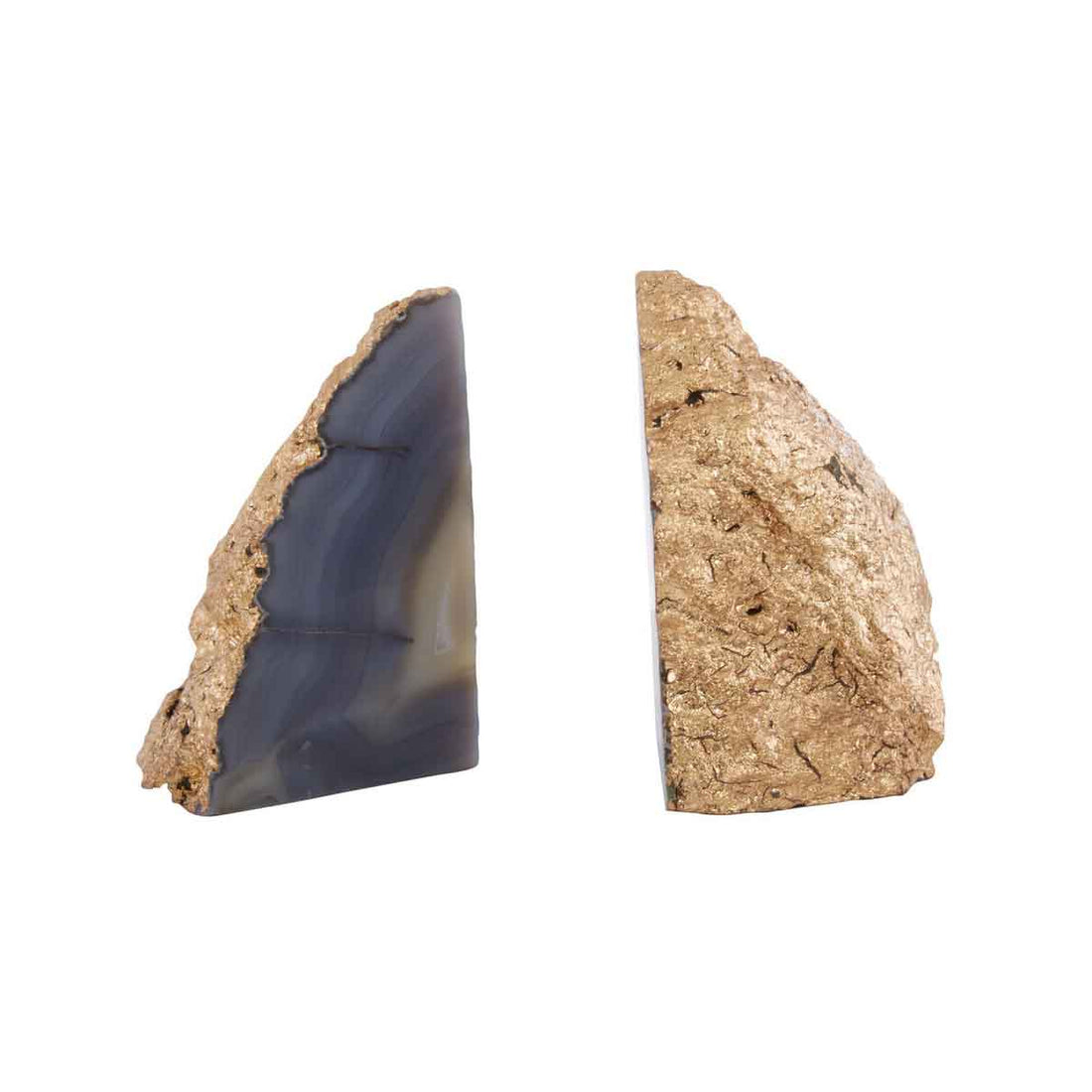Bowerbird Agata Grey and Gold Bookends