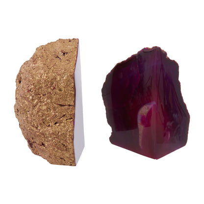 Bowerbird Agata Pink And Gold Bookends